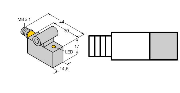 Turck Magnetic Field Sensor, For Pneumatic Cylinders (BIM-IKE-AP6X-V1131 W/KLI3)