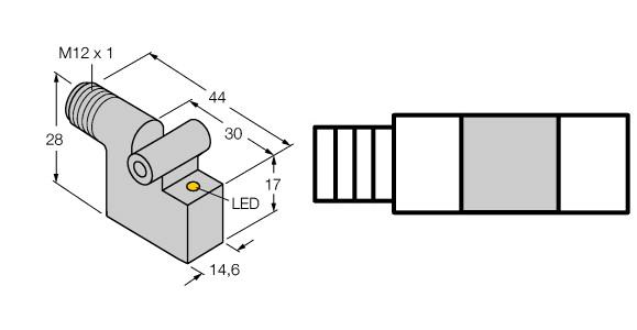 Turck Magnetic Field Sensor, For Pneumatic Cylinders (BIM-IKT-AP6X-H1141 W/KLI3)