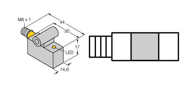 Turck Magnetic Field Sensor, For Pneumatic Cylinders (BIM-IKT-AP6X-V1131 W/KLI3)