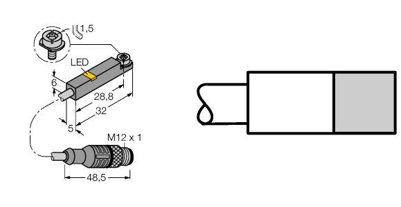 Turck Magnetic Field Sensor, for pneumatic cylinders (BIM-INT-Y1X-0.2-RS4.21T)