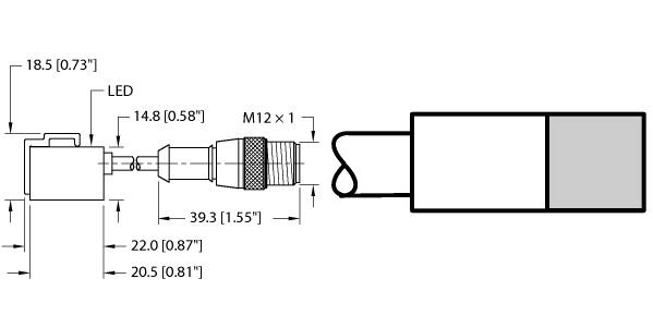 Turck Magnetic Field Sensor, For Pneumatic Cylinders (BIM-PSM-AP6X-0.2-RS4T W/O BKT)