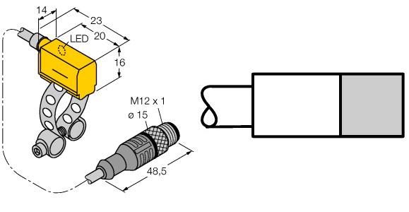 Turck Magnetic Field Sensor, For Pneumatic Cylinders (BIM-PST-AP6X-0.2-RS4T W/KLP80)