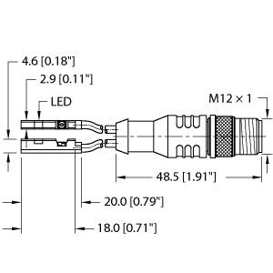 Turck Magnetic Field Sensor, For Pneumatic Cylinders (BIM-UNR-2AP6X-0.2-RSC4.4T)
