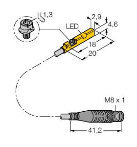 Turck Magnetic Field Sensor, For Pneumatic Cylinders (BIM-UNR-AP6X-0.3-PSG3M W/M)
