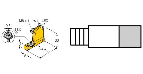 Turck Magnetic Field Sensor, For Pneumatic Cylinders (BIM-UNT-AP6X2-V1131)