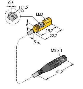 Turck Magnetic Field Sensor, Compact design for small hydraulic cylinders (BIM-UNTK-AP6X-0.3-PSG3M)