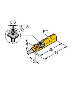 Turck Magnetic Field Sensor, For Pneumatic Cylinders (BIM-UNT-RP6X 7M)