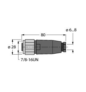 Turck Accessories for Fieldbus Systems, Field-Wireable Connector, 7/8″ Female, Straight (BKV4140-0/9)