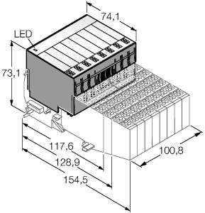 Turck BL20 electronic module, 16 Digital Outputs, PNP, 0.5 A (BL20-16DO-24VDC-0.5A-P)