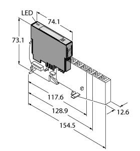 Turck BL20 electronic module, 2 Digital Outputs, NPN, 0.5 A (BL20-2DO-24VDC-0.5A-N)