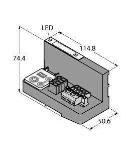 Turck Gateway for the BL20 I/O System, Interface for CANopen (BL20-GWBR-CANOPEN)