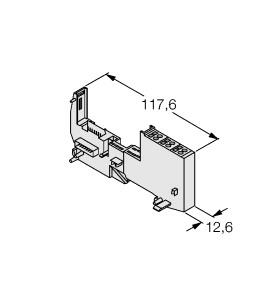 Turck BL20 base module, Tension spring connection (BL20-P3T-SBB)