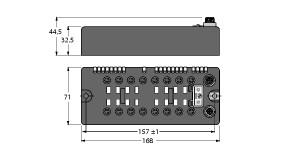 Turck BL compact™ fieldbus station for DeviceNet™, 16 Configurable Digital PNP Channels (BLCDN-16M8L-8XSG-P-8XSG-P)