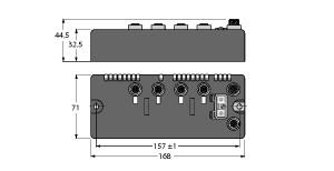 Turck BL compact™ fieldbus station for DeviceNet™, Interface for Connection of 4 BL ident Read/Write Heads (HF/UHF) (BLCDN-4M12L-2RFID-S-2RFID-S)