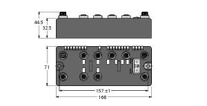 Turck BL compact™ fieldbus station for PROFIBUS-DP, 2 Analog Outputs for Current and 8 Configurable Digital PNP Channels (BLCDP-6M12LT-2AO-I-8XSG-PD)