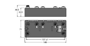 Turck BL compact™ multiprotocol fieldbus station for Industrial Ethernet, RS232 Interface and Interface for Connection of 2 BL ident Read/Write Heads (HF/UHF) (BLCEN-3M12LT-1RS232-2RFID-S)