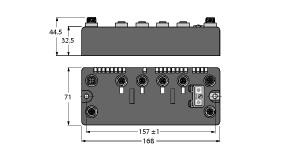 Turck BL compact™ multiprotocol fieldbus station for Industrial Ethernet, Interface for Connection of 4 BL ident Read/Write Heads (HF/UHF) (BLCEN-4M12LT-2RFID-S-2RFID-S)