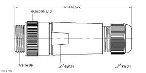 Turck Actuator and Sensor Field Wireable, 7/8 Connection, " (BS 4161-0 5-13MM)