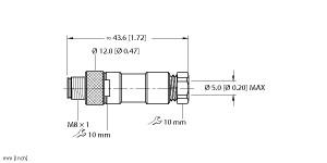Turck Actuator and Sensor Field Wireable, M8 × 1, Male, Straight (BS 5131-0)