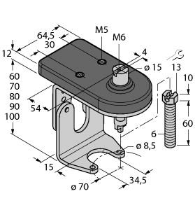 Turck Accessories, Mounting kit for manual valves (BTS-DSU35-ZF07-M6)