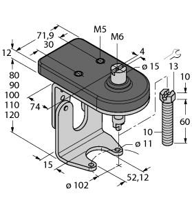 Turck Accessories, Mounting kit for manual valves (BTS-DSU35-ZF10-M10)