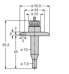 Turck Flow Monitoring, Immersion Sensor without Integrated Processor (FCS-50A4-NA/D014)