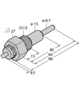 Turck Flow Monitoring, Immersion Sensor without Integrated Processor (FCS-G1/2A4-NA/AL065)