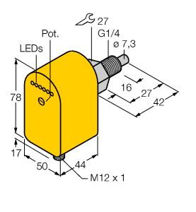 Turck Flow Monitoring, Immersion Sensor with Integrated Processor (FCS-G1/4A4P-AP8X-H1141)