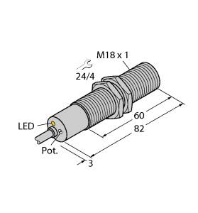 Turck Flow Monitoring, Immersion Sensor with Integrated Processor (FCS-M18-AP8X)