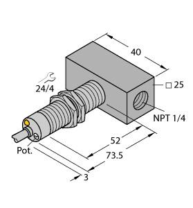 Turck Flow Monitoring, Immersion Sensor with Integrated Processor (FCS-M18-AP8X/D087)