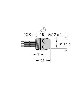 Turck FOUNDATION™ fieldbus Receptacle, Front Mount (FKV 49)
