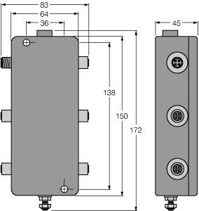 Turck PROFIBUS-PA, IP67 junction box, 4-channel (JBBS-48SC-E413/3G)