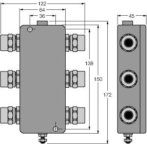 Turck PROFIBUS-PA, IP67 junction box, 4-channel (JBBS-48-T415B/EX)
