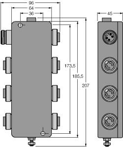 Turck FOUNDATION fieldbus, IP67 junction box, 6-channel (JBBS-49-M613/EX)
