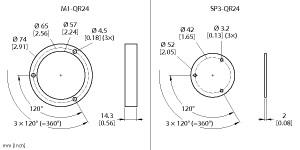 Turck Accessories, Protecting Ring and Shield Plate, For Encoders RI-QR24 (M4-QR24)