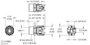 Turck Actuator and Sensor Receptacle, Rear Mount, PCB Pins (MFKSH 4F-PCB)