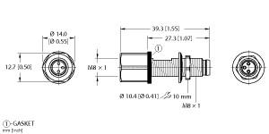 Turck Actuator and Sensor Receptacle, Panel Feed-through (MFSV MFKV 3/M8)
