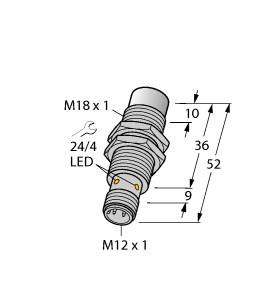 Turck Inductive Sensor, For the Food Industry (NI12U-EM18WD-AN6X-H1141/S1163)