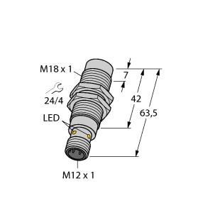 Turck Inductive Sensor, Stainless Steel Front (NI20-EG18FM-AN6X-H1141)