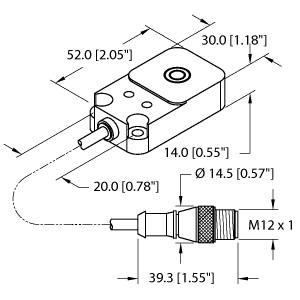 Turck Inductive Sensor (NI20-Q14-AN6X2-0.2-RS4T)