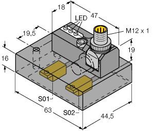 Turck Inductive Sensor, Monitoring Kit for Power Clamps (NI2-ISI-0.055-BDS-2AP6X3-H1141/S34wISI2)