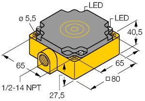 Turck Inductive Sensor, With Increased Temperature Range (NI40-CP80-Y1/S100-S10)