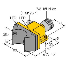 Turck Inductive Sensor, For Rotary Actuators (NI4-DSU35-2ASIX4-B1140-FKE4.3)