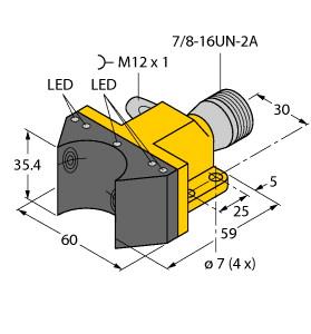 Turck Inductive Sensor, For Rotary Actuators (NI4-DSU35-2DNETX5-B1150-FKE4.3)