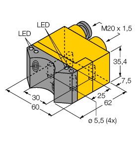 Turck Inductive Sensor, For Rotary Actuators (NI4-DSU35TC-2ASIX4)