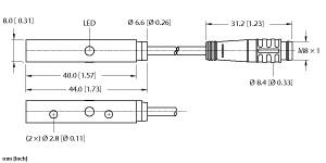 Turck Inductive Sensor, With Extended Switching Distance (NI4U-Q8SE-AP6X-0.2-PSG3)