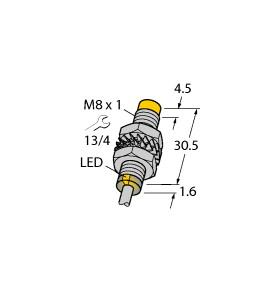 Turck Inductive Sensor, With Increased Switching Distance (NI5-M08-AP6X)