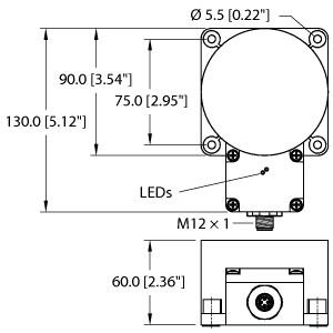 Turck Inductive Sensor (NI60-K90SR-VP4X2-H1141)