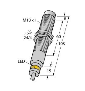 Turck Inductive Sensor, For Harsh Environments and Temperatures up to 120°C (NI7-EM18D-VP6X/S120)