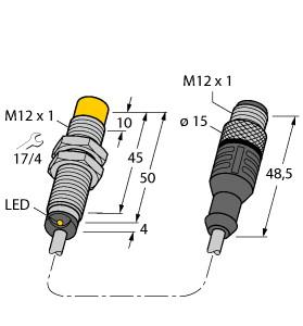 Turck Inductive Sensor, With Increased Switching Distance (NI8-M12-AP6X-0.2-RS4T)